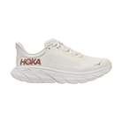 Side view of Women’s Arahi 7 running shoe in blanc de blanc and rose gold – featuring engineered mesh upper for breathability, GuideRails support system to stabilize the foot and prevent overpronation, and responsive midsole cushioning for shock absorption.