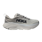 Side view of Men’s Bondi 8 running shoe in sharkskin and harbor mist – featuring engineered mesh upper for breathability, DNA LOFT cushioning for plush, responsive ride, and sleek silhouette optimized for maximum comfort.