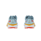 Back view of Men’s Arahi 6 running shoe in summer song and mountain spring – featuring molded heel counter for rearfoot stability, pull tab for easy on and off, and subtle branding details.