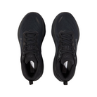 Top view of Men’s Bondi 8 running shoe in black – featuring padded tongue and collar for comfort, moisture-wicking lining to keep feet dry, and traditional lace-up closure for secure fit.