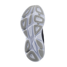 Bottom view of Women’s Bondi 8 running shoe in harbor mist and lunar rock – featuring durable rubber outsole with segmented crash pad for smooth heel-to-toe transitions, flex grooves for natural foot movement, and multi-surface traction for reliable grip.