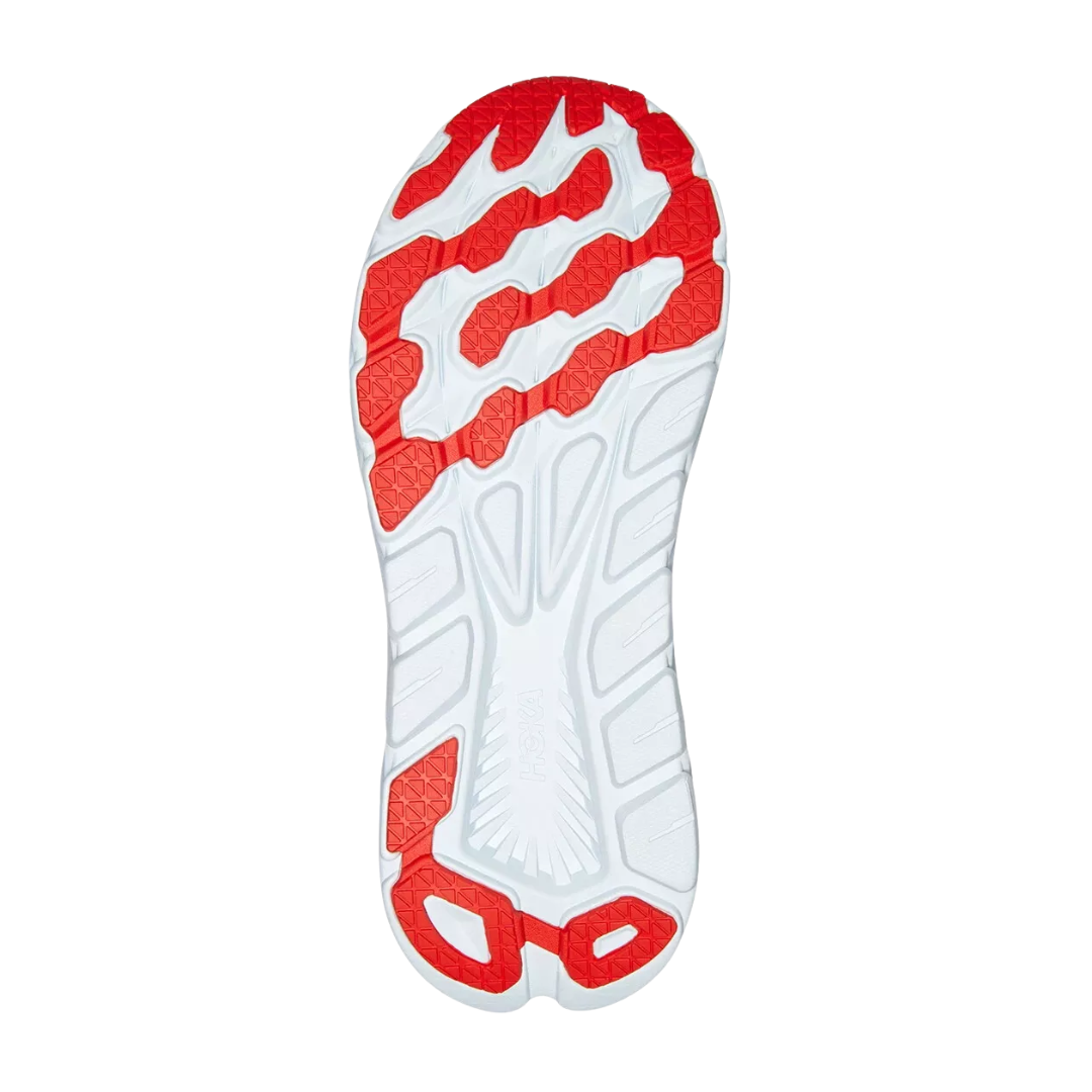 Back view of Men’s Rincon 3 running shoe in mountain spring and summer song – featuring molded heel counter for rearfoot stability, pull tab for easy on and off, and subtle branding details.
