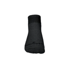 Front View of Incrediwear Circulation Ankle Socks in black – featuring arch and ankle compression zones, breathable lightweight material, and reinforced cushioning for durability.