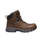 Side View of Men’s Keen Chicago 6" ESD safety boot in tobacco and black – featuring aluminum safety toe, electrostatic dissipative protection, and waterproof leather.