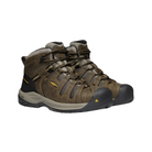 Side view of Men’s Flint II Mid (Steel Toe) Boot in Cascade Brown/Gold Rod – showcasing protective steel toe construction, breathable mesh panels, and contoured mid-height design for job-ready comfort and safety.