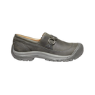 Side View of Women’s Keen Kaci II Slip-On in castor grey and raven – featuring water-resistant leather, dual elastic panels, and cushioned insole for versatile comfort.