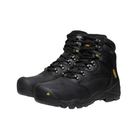 Side View of Men’s Keen Louisville 6" waterproof steel toe boot in black – featuring KEEN.DRY membrane, asymmetrical steel toes, and TPU stability shank for jobsite protection.