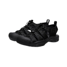 Side view of Women’s Newport H2 sandal in black – featuring quick-dry webbing upper with adjustable bungee lacing for secure fit, protective rubber toe bumper, and cushioned EVA midsole for all-day comfort.