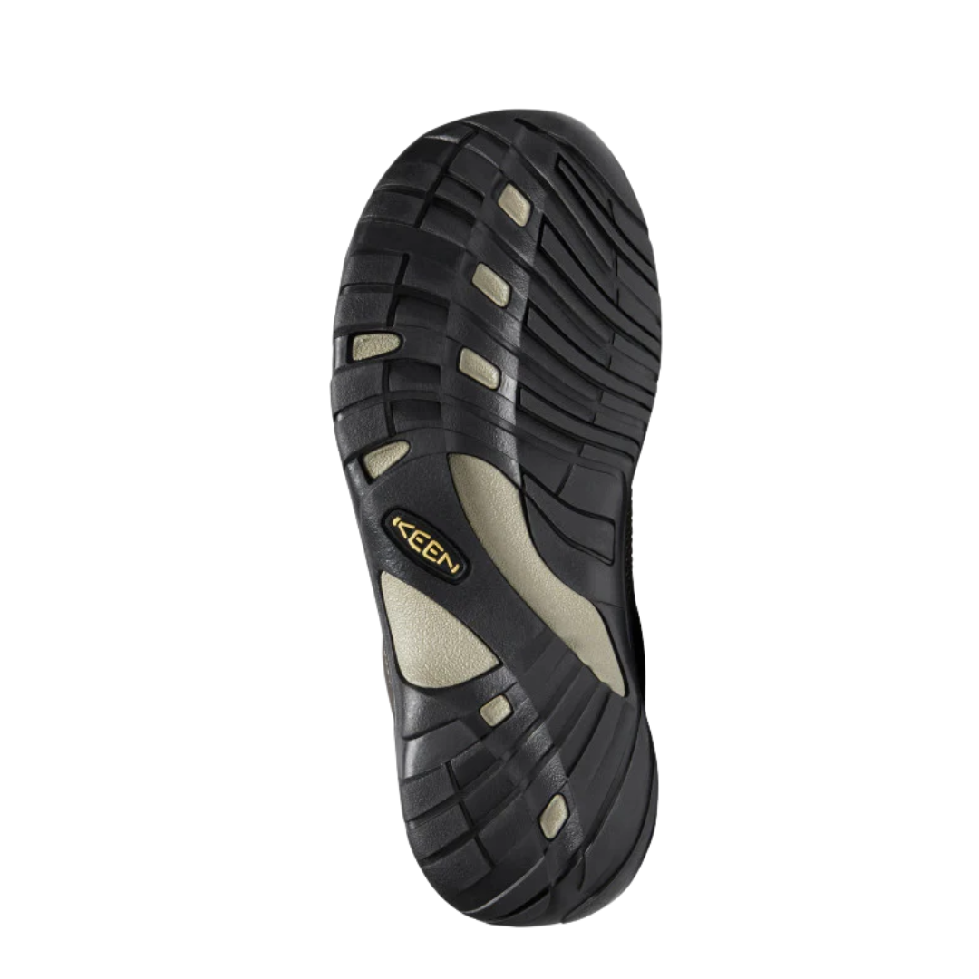 Bottom view of Men’s Austin in Chocolate Brown – featuring a durable, slip-resistant rubber outsole with flex grooves and tread pattern for traction and all-day walking stability.