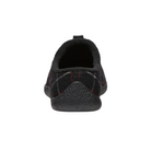 Back view of Women’s Howser III Slide in black plaid – featuring a partially collapsible heel for step-in ease, low-cut design for slip-on convenience, and subtle pull tab for quick adjustments.