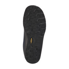 Bottom view of Men’s Jasper in Black Iris/Red Carpet – featuring a non-marking rubber outsole with multidirectional tread for flexible traction on both urban and light trail surfaces.