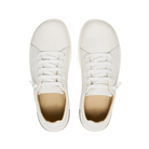 Top view of Men’s KNX Leather Sneaker in star white – featuring a padded collar and tongue for comfort, traditional lace-up closure for a secure fit, and soft textile lining for moisture management.