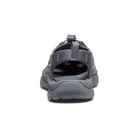 Back view of Men’s Newport H2 sandal in monochrome and steel – featuring an adjustable heel strap for a snug fit, heel pull tab for easy on and off, and cushioned heel zone for support during long wear.