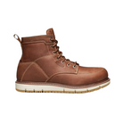 Side view of Men’s San Jose 6-inch (Aluminum Toe) boot in gingerbread and gum – featuring a premium full-grain leather upper for durability, aluminum safety toe for lightweight protection, and air-infused KEEN Luftcell midsole for all-day cushioning.