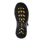 Bottom view of Men’s Targhee III Open Toe Sandal in bison and mulch – featuring a rugged rubber outsole with multi-directional lugs for reliable traction on varied terrain, and flex grooves for natural foot movement.