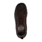 Top view of Men’s Targhee III Oxford in earth and mulch – featuring padded collar and tongue for comfort, moisture-wicking lining for dry feet, and secure lace-up closure for locked-in fit.