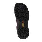 Bottom view of Men’s Targhee III Slip-On in dark earth – featuring a rugged rubber outsole with multi-directional lugs for excellent traction on varied terrain, flexible sole for natural movement, and non-marking design for versatile use.