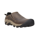 Side view of Men’s Targhee II Soho shoe in grey and black – featuring a breathable mesh and synthetic upper for lightweight support, cushioned midsole for all-day comfort, and streamlined silhouette for casual wear.