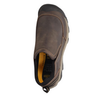 Top view of Men’s Targhee II Soho shoe in grey and black – featuring padded collar and tongue for comfort, moisture-wicking lining for dry wear, and traditional lace-up closure for secure fit.