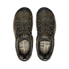 Top View of Men’s Keen Targhee IV Waterproof hiking shoe in olive/gold flame – featuring a breathable waterproof upper, secure lace-up closure, and padded collar for ankle support.