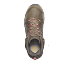 Top view of Women’s Terradora II Mid Waterproof Boot in brindle and redwood – featuring padded collar and tongue for ankle support, moisture-wicking lining for dry comfort, and secure lace-up closure with reinforced eyelets for a locked-in fit.