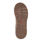 Bottom view of Women’s Terradora II Vent hiking shoe in plaza taupe and coral – featuring a rugged rubber outsole with multi-directional lugs for reliable traction, flex grooves for natural foot movement, and slip-resistant tread to improve stability and reduce fall risk.