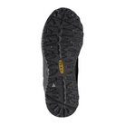 Bottom view of Women’s Terradora II Wintry Waterproof Boot in black – featuring a rugged rubber outsole with multi-directional lugs and micro-glass fiber lugs for icy traction, flex grooves for natural foot movement, and slip-resistant tread to prevent falls.