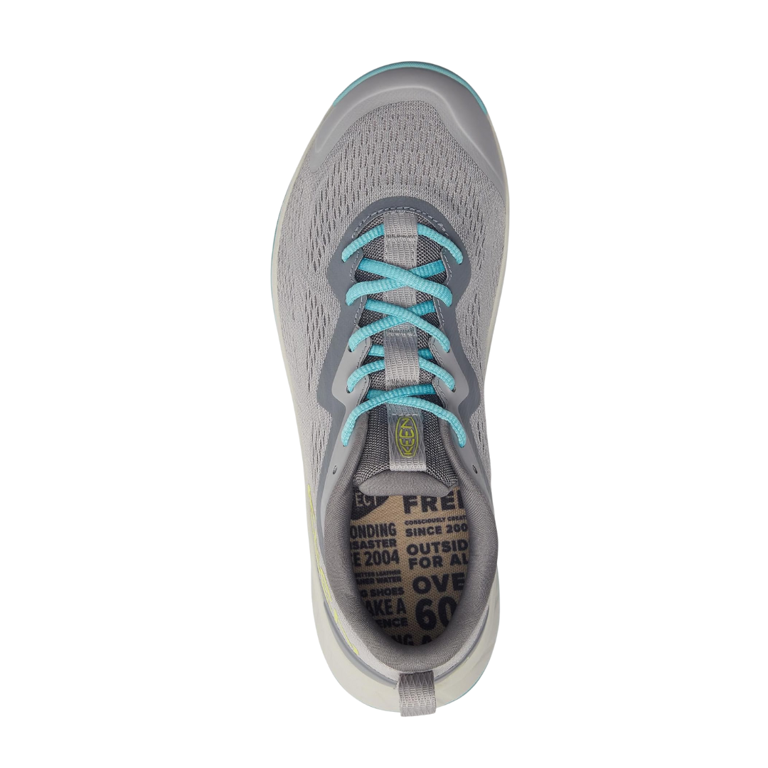 Top view of Women’s Versacore Speed shoe in alloy and reef waters – featuring a padded tongue and collar for added comfort, breathable mesh forefoot for airflow, and anatomical footbed for arch support and cushioning.