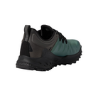 Back view of Men’s Zionic Waterproof hiking shoe in dark forest and black – featuring a molded heel counter for rearfoot stability, pull tab for easy on/off, and sleek design lines for modern trail style.