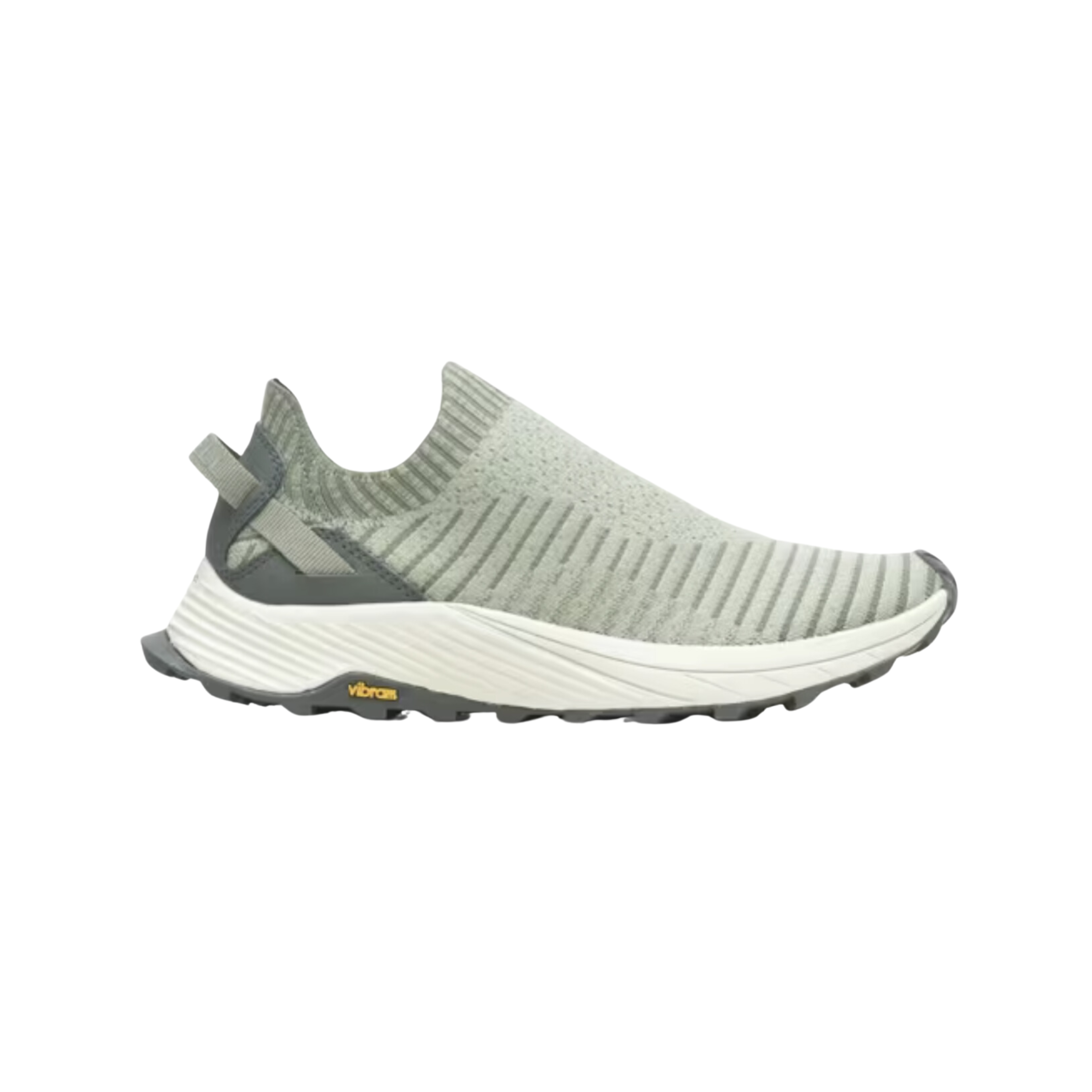 Side View of Women’s Merrell Embark Moc in tea – featuring knit upper for breathability, FloatPro™ midsole for lightweight cushioning, and slip-on comfort.