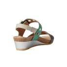 Angled view of Women’s Dynasty in Foggy Gray/Soft Jade/Soft Ivory Leather – capturing the mix of muted gray, jade, and ivory hues in a clean silhouette that blends vintage style with contemporary comfort.