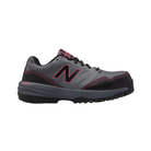 Bottom View of Women’s New Balance 589v1 Composite Toe Shoe in Grey with Pink – featuring slip-resistant rubber outsole with tread pattern for traction, flexible sole for natural movement, and reinforced heel for stability.
