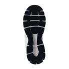 Bottom View of Men’s New Balance 840v2 running shoe in white with navy and grey accents – featuring durable rubber outsole with multi-surface traction, flex grooves for natural foot movement, and reinforced heel for stability.