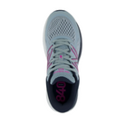 Top View of Women’s New Balance 840v5 running shoe in cyclone eclipse with magenta pop – featuring engineered mesh upper, cushioned footbed, and padded tongue for comfort.