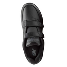 Top View of Men’s New Balance 928v3 Hook and Loop walking shoe in black – featuring premium leather upper, ROLLBAR stability technology, and dual hook-and-loop straps for easy fastening.