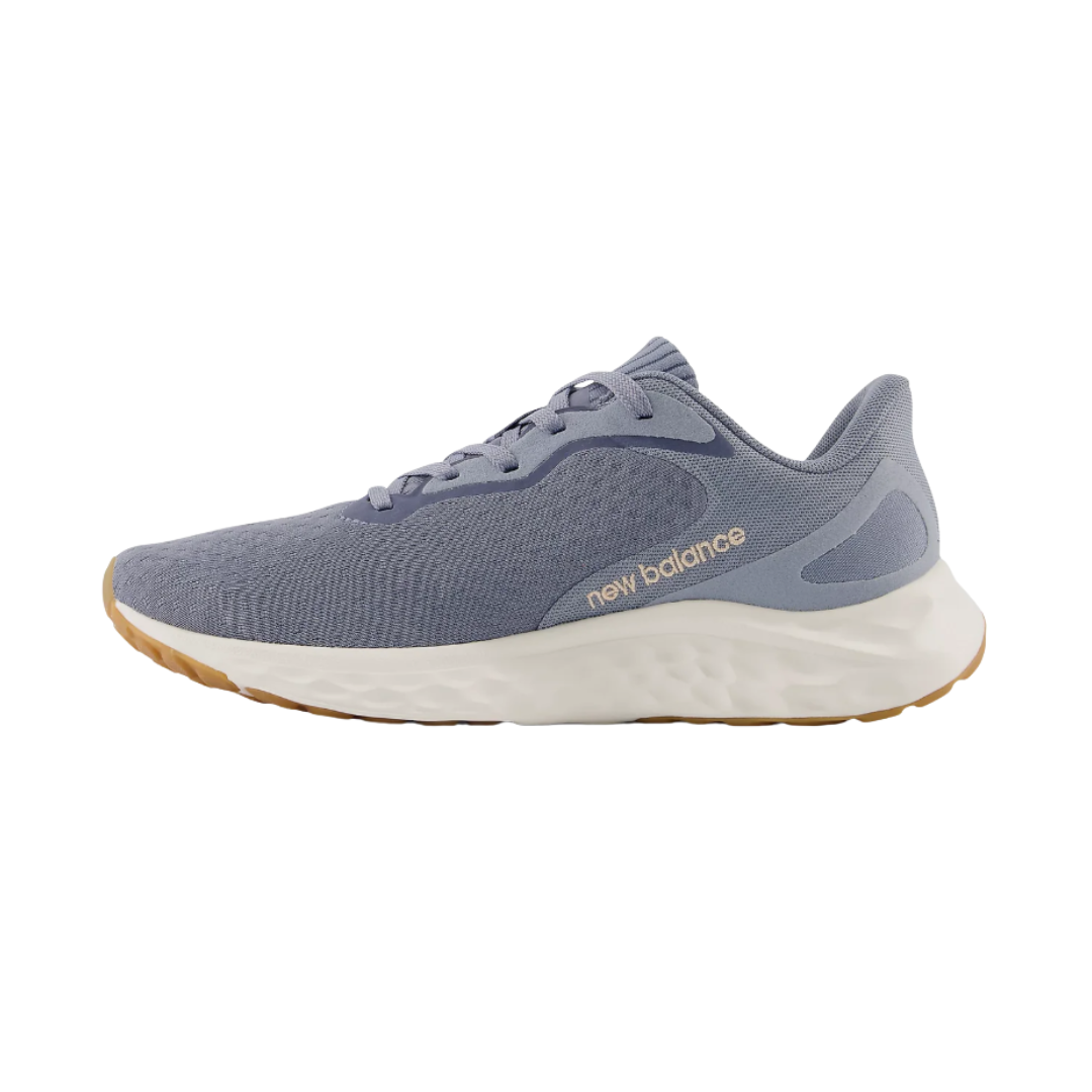 Side view of Women’s New Balance Fresh Foam X Arishi v4 in Arctic Grey with Light Arctic Grey – featuring Fresh Foam X midsole cushioning for a soft, responsive ride, and a sleek design for modern aesthetics.