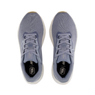 Top view of Women’s New Balance Fresh Foam X Arishi v4 in Arctic Grey with Light Arctic Grey – featuring a breathable mesh upper, traditional lace-up closure, and padded tongue for enhanced comfort.