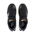 Top View of Men’s New Balance Fresh Foam X Hierro v7 trail running shoe in black reflection with white – featuring engineered mesh upper for breathability, Fresh Foam X midsole cushioning for plush comfort, and Vibram® outsole for rugged trail traction.