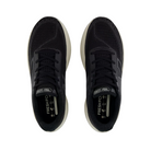 Top View of Men’s New Balance Fresh Foam X 1080v14 running shoe in black with magnet and linen – featuring a seamless, breathable knit upper for adaptive fit, ultra-cushioned Fresh Foam X midsole for pressure relief, and a streamlined lace system for secure lockdown and support during extended wear.