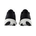Back View of Women’s New Balance Fresh Foam X Vongo v6 running shoe in black with white – featuring structured heel counter, pull tab for easy on and off, and cushioned collar for ankle support.