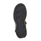 Bottom view of Men’s Nolan Waterproof Sandal in taupe – featuring a textured rubber outsole, multi-directional grip lugs, and flexible forefoot grooves.