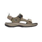 Side view of Men’s Nolan Waterproof Sandal in taupe – featuring adjustable Velcro straps, water-resistant materials, and lightweight sole for all-terrain movement.