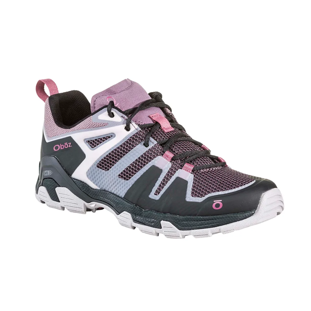 Angled view of Women's Sawtooth X hiking shoe in Eucalyptus Green – featuring a versatile nubuck leather and breathable mesh upper, cushioned midsole, and trail-focused outsole for confident outdoor exploration.