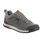 Angled view of Men's Bozeman Low shoe in Charcoal – featuring a modern, recycled textile upper, cushioned midsole, and grippy outsole designed for a smooth transition between urban and outdoor environments.