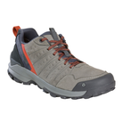 Angled view of Men's Sypes Low B-Dry hiking shoe in Steel – featuring a combination of durable waterproof nubuck and textile upper, cushioned midsole for responsive comfort, and a trail-ready outsole for versatile outdoor performance.