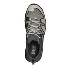 Top view of Men's Arete Low hiking shoe in Alloy – featuring a padded tongue and collar, moisture-wicking lining, and an adjustable lacing system for a secure, personalized fit.