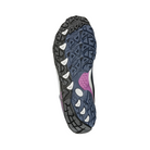 Bottom View of Women’s Oboz Sapphire Mid Waterproof Hiking Boot in Huckleberry – featuring a Swiftcurrent rubber outsole with multi-directional lugs, durable midfoot shank for stability, and slip-resistant traction on wet, rocky, or uneven terrain.
