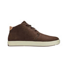 Side view of Men’s Olukai Nana Hele boot in dark wood – featuring water-resistant leather, soft textile lining, and non-marking wet-grip rubber outsole for reliable traction.