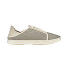 Side view of Women’s Olukai Pehuea Li sneaker in tapa – crafted with breathable mesh, cushioned dual-density footbed, and non-marking rubber pods for wet-surface grip.