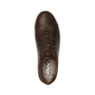 Top view of Men’s Olukai Lae‘Ahi Li ‘Ili sneaker in dark wood – featuring premium leather construction, cushioned footbed, and lightweight rubber outsole for everyday comfort.